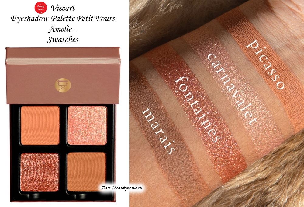 Viseart Eyeshadow Palette Petit Fours - Amelie - Swatches