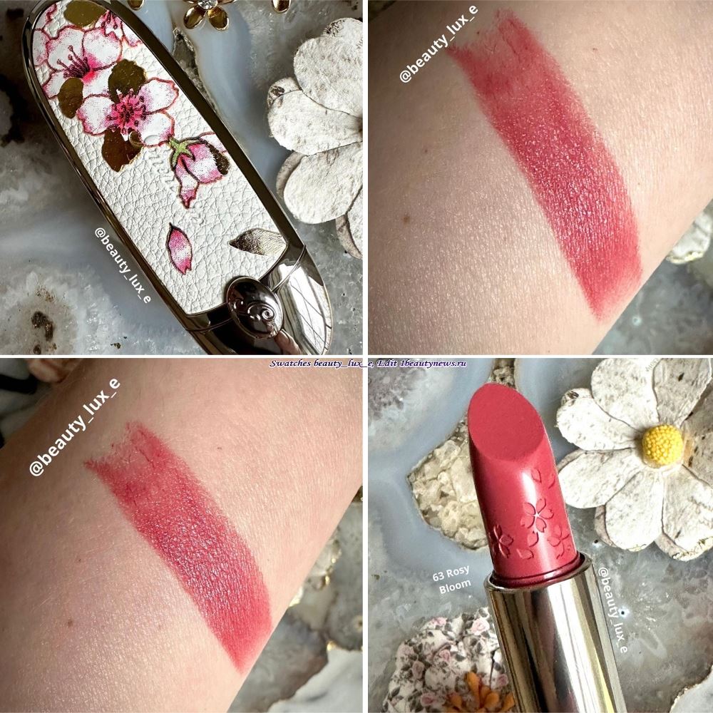 Свотчи новой губной помады Guerlain Rouge G de Guerlain Cherry Blossom Limited Edition Spring 2023 - Swatches