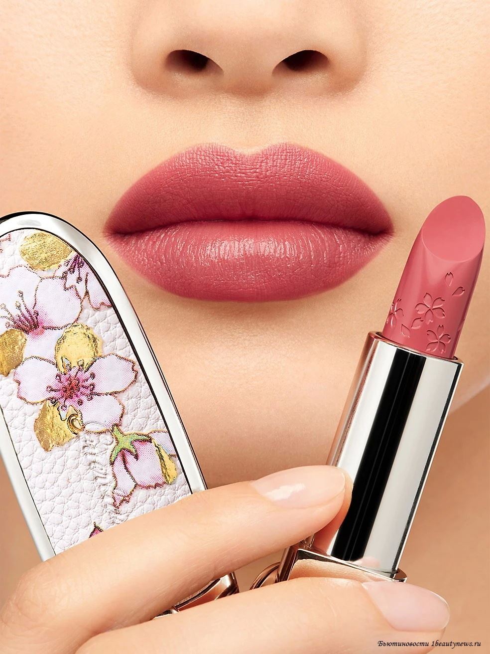 Guerlain Rouge G Cherry Blossom Lipstick Spring 2023 - Swatches