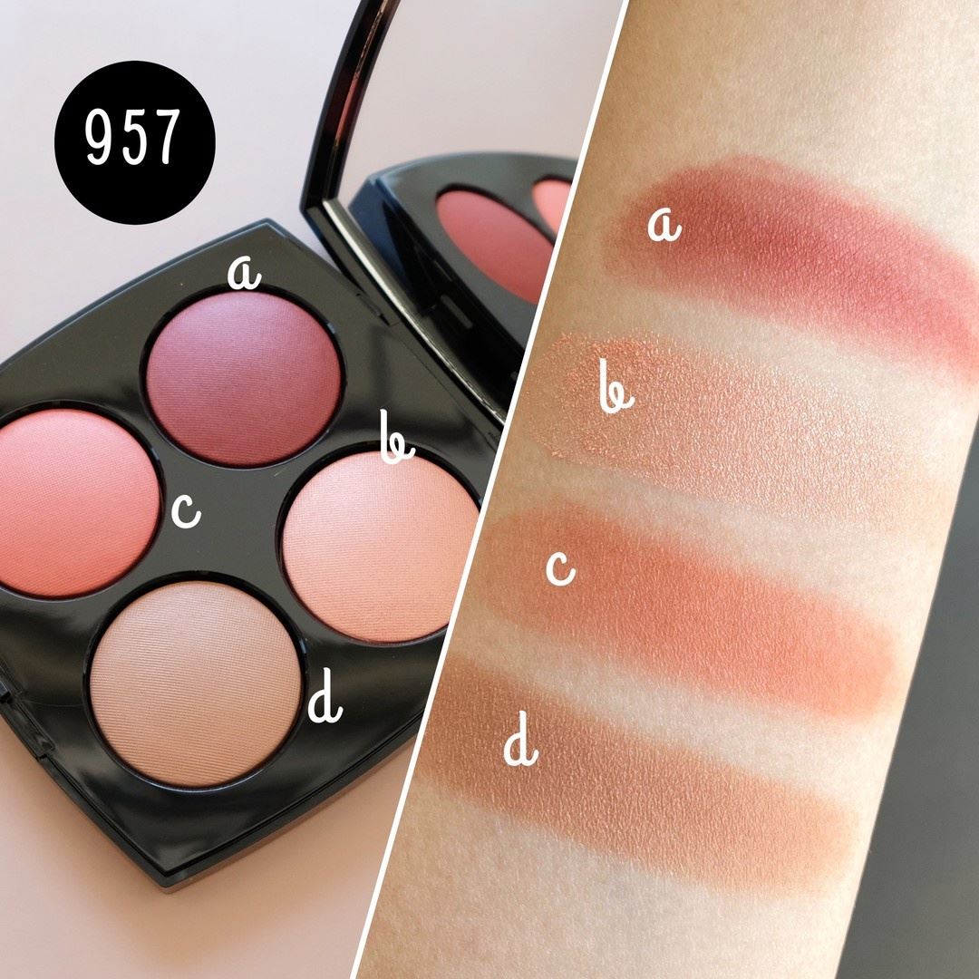 Chanel Les 4 Rouges Yeux Et Joues Eyeshadow and Blush Palette Spring Summer 2023 - Swatches